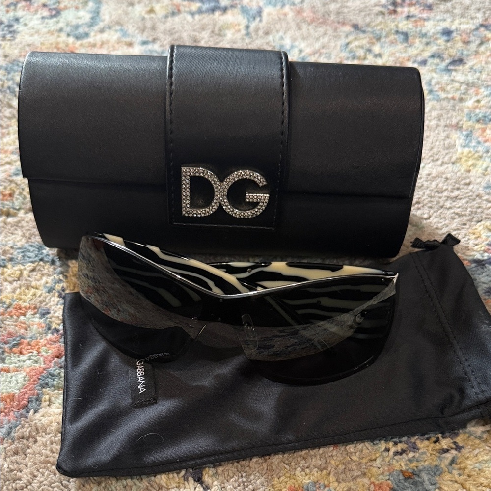Dolce & Gabbana Black Sunglasses with zebra print